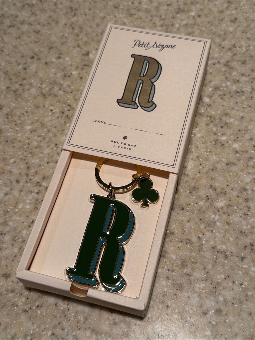 Sézane initial R keychain